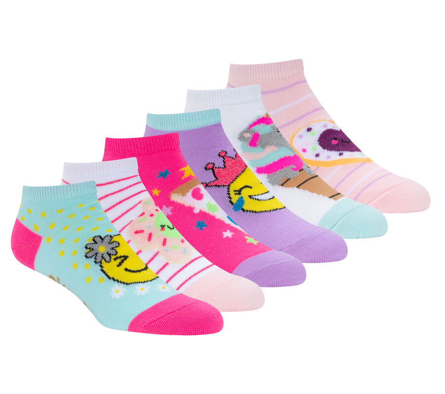 Smiley Floral Socks - 6 Pack, MULTICOLORE, largeimage number 0