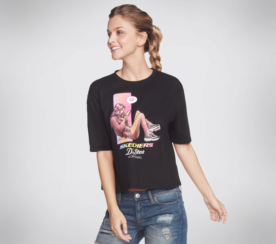 D'Lites Cell Girl Cropped Tee, NERO, largeimage number 0